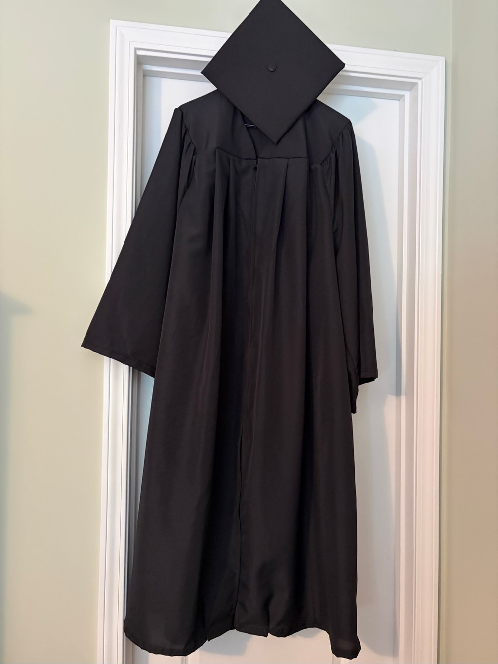 Classic Black Graduation Cap and Gown. 5’9” - 5’11”